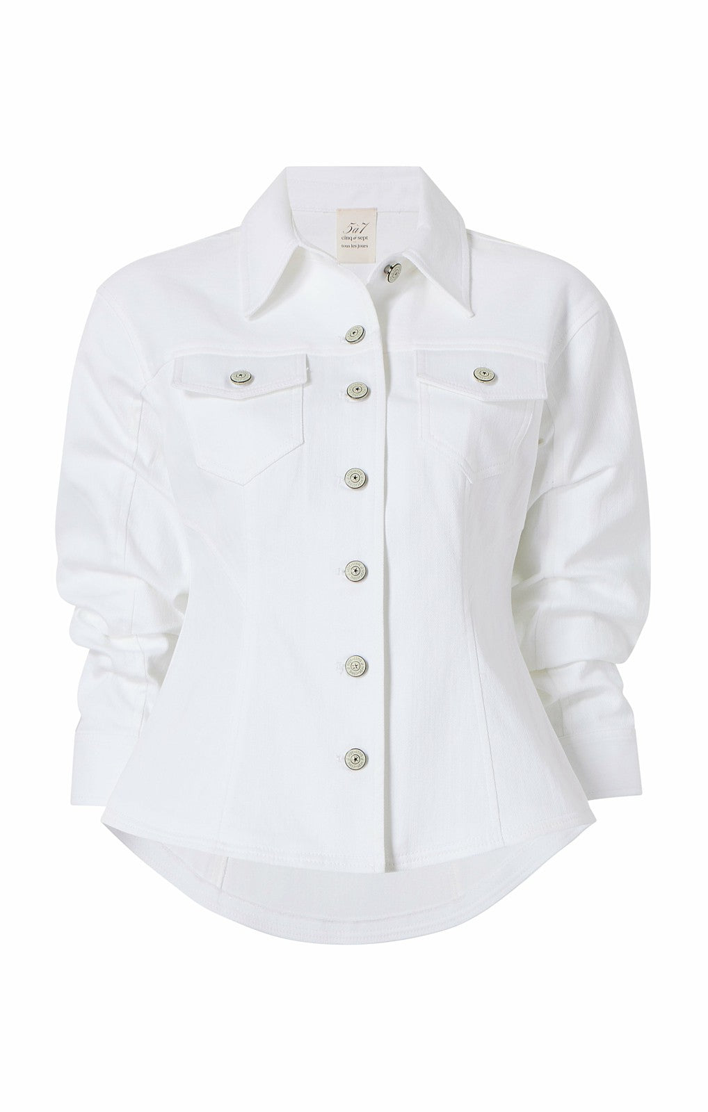 Women Denim Scrunched Canyon Jacket White