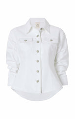 Women Denim Scrunched Canyon Jacket White