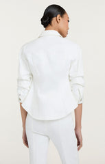 Women Denim Scrunched Canyon Jacket White