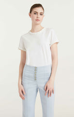 Women Braided Tee White