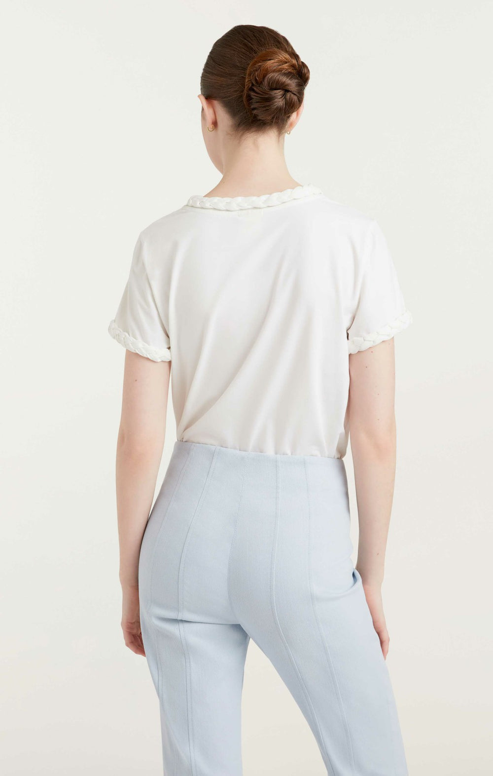 Women Braided Tee White