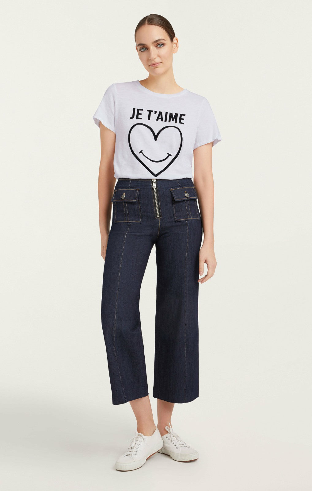 Women Smiling Heart Tee White