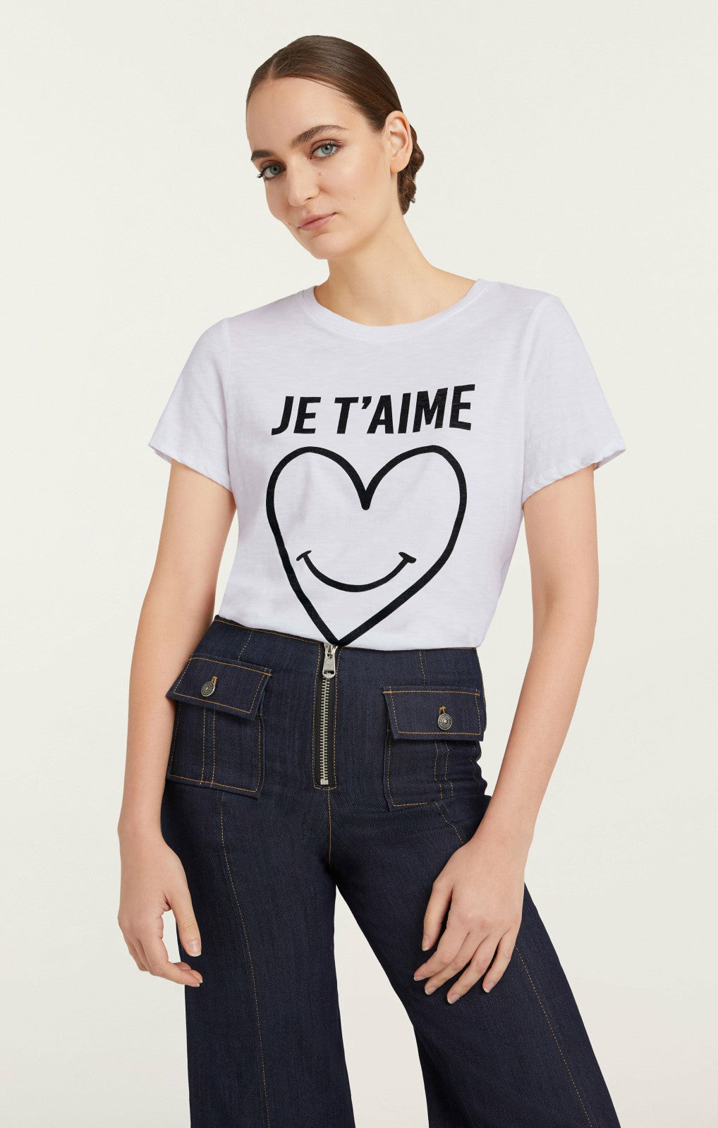 Women Smiling Heart Tee White