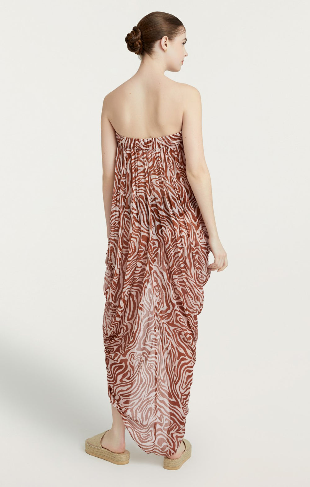 Women Woodblock Zebra Libbie Coverup Sequoia/Ivory