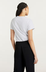 Women Shrunken Fringe Bonjour Tee White/Black