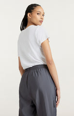 Women Shrunken Oui Oui Tee White/Black