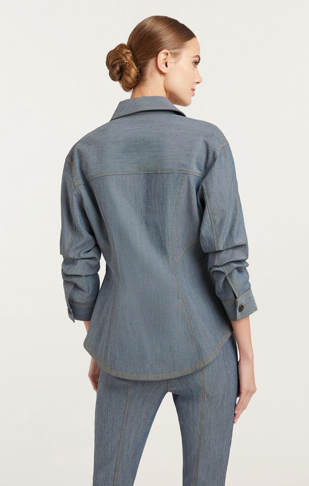 Women Reverse Denim Scrunched Canyon Jacket Light Indigo