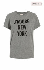 Women J'adore New York Tee Heather Grey/Black