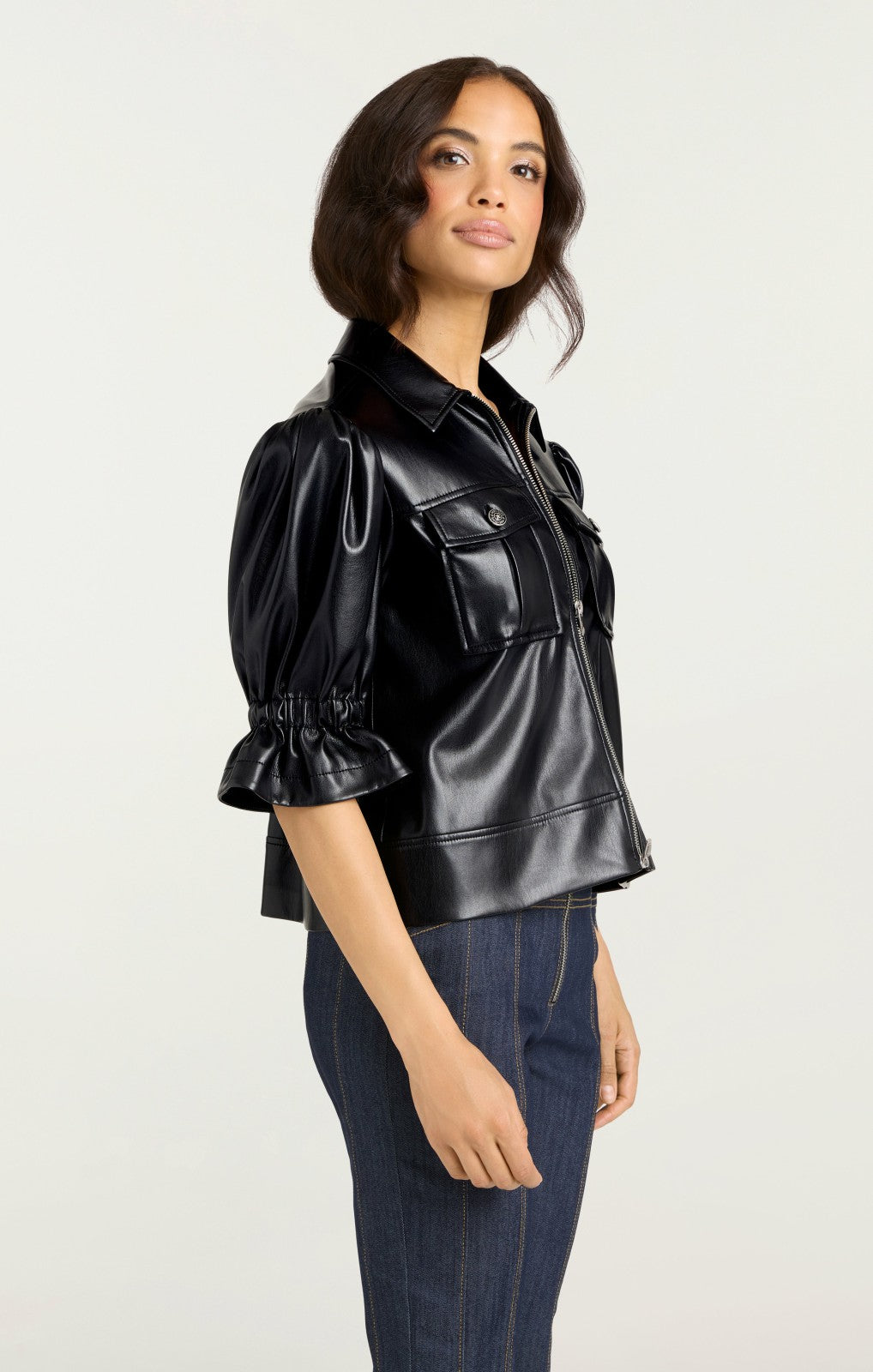 Women Lite Vegan Leather Holly Jacket Black
