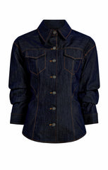 Women Denim Scrunched Canyon Jacket Indigo