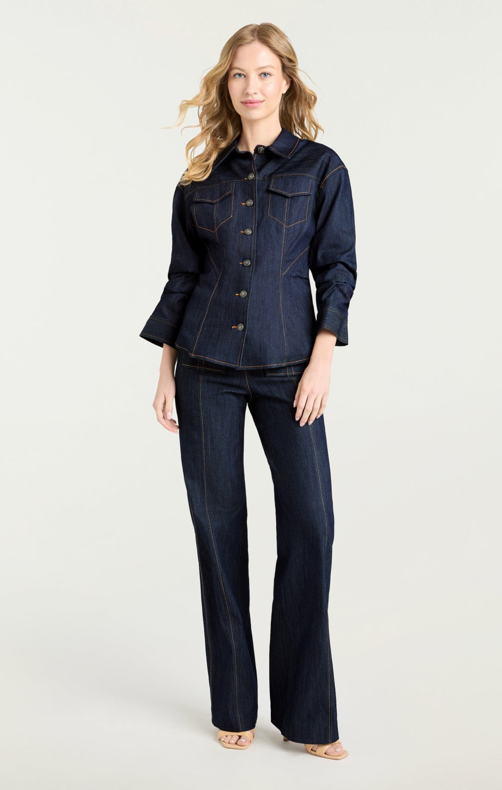 Women Denim Scrunched Canyon Jacket Indigo