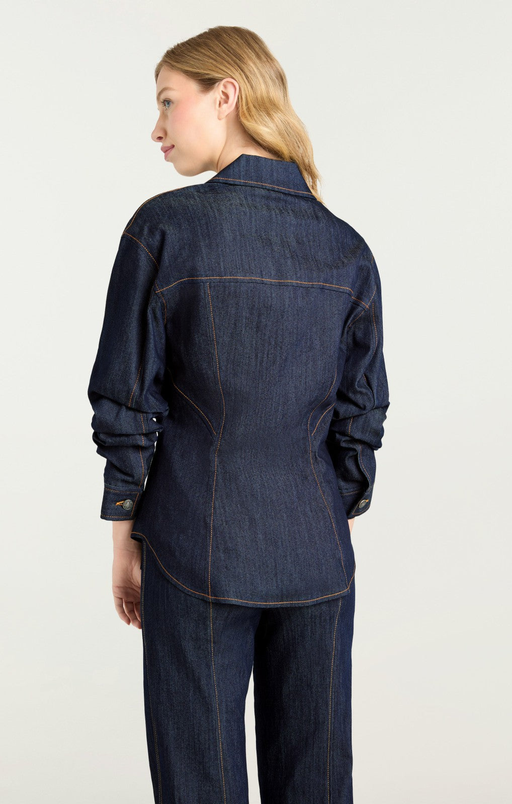 Women Denim Scrunched Canyon Jacket Indigo