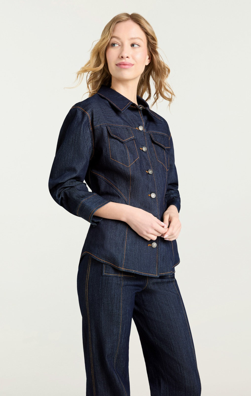 Women Denim Scrunched Canyon Jacket Indigo