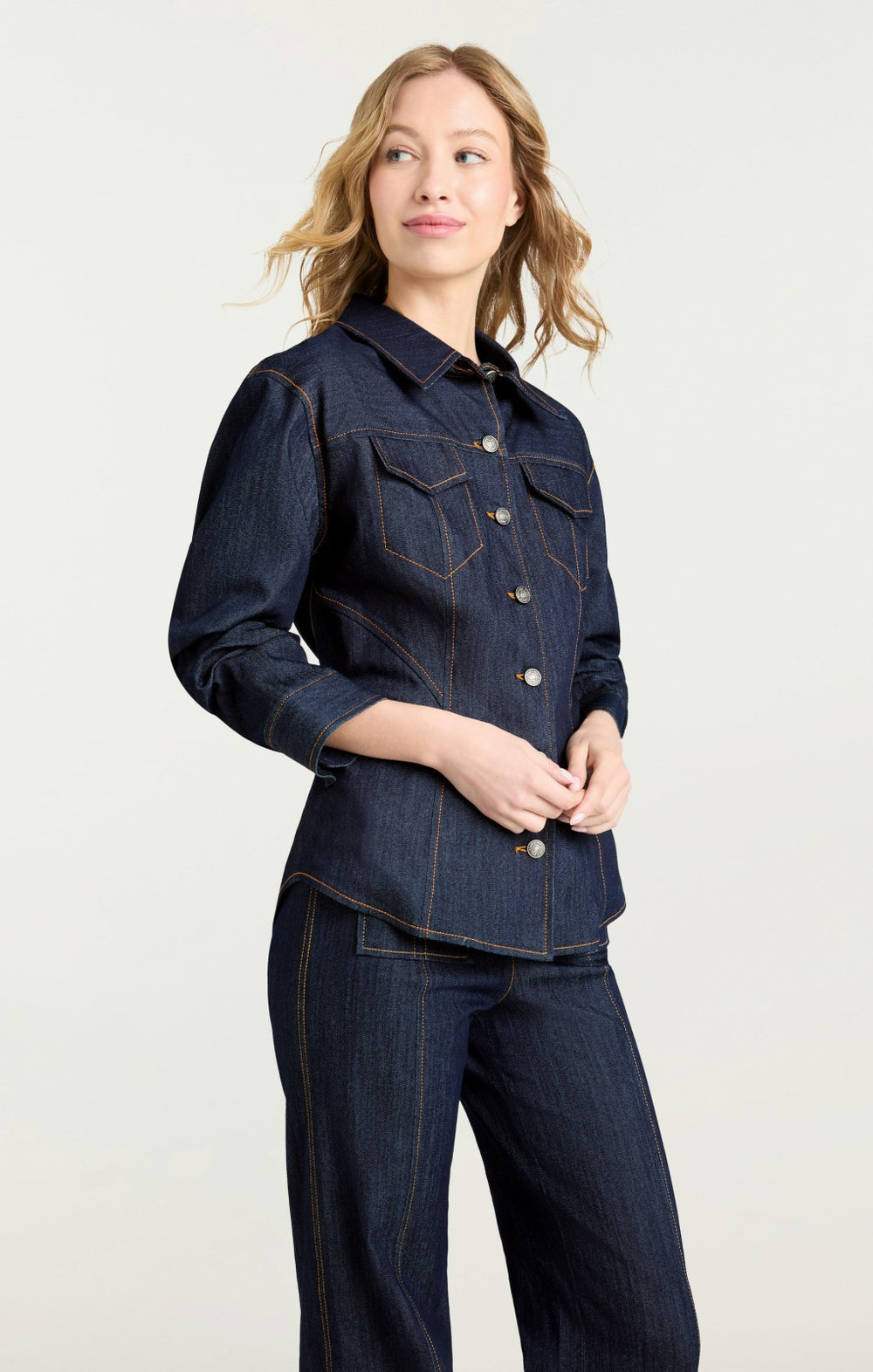 Women Denim Scrunched Canyon Jacket Indigo