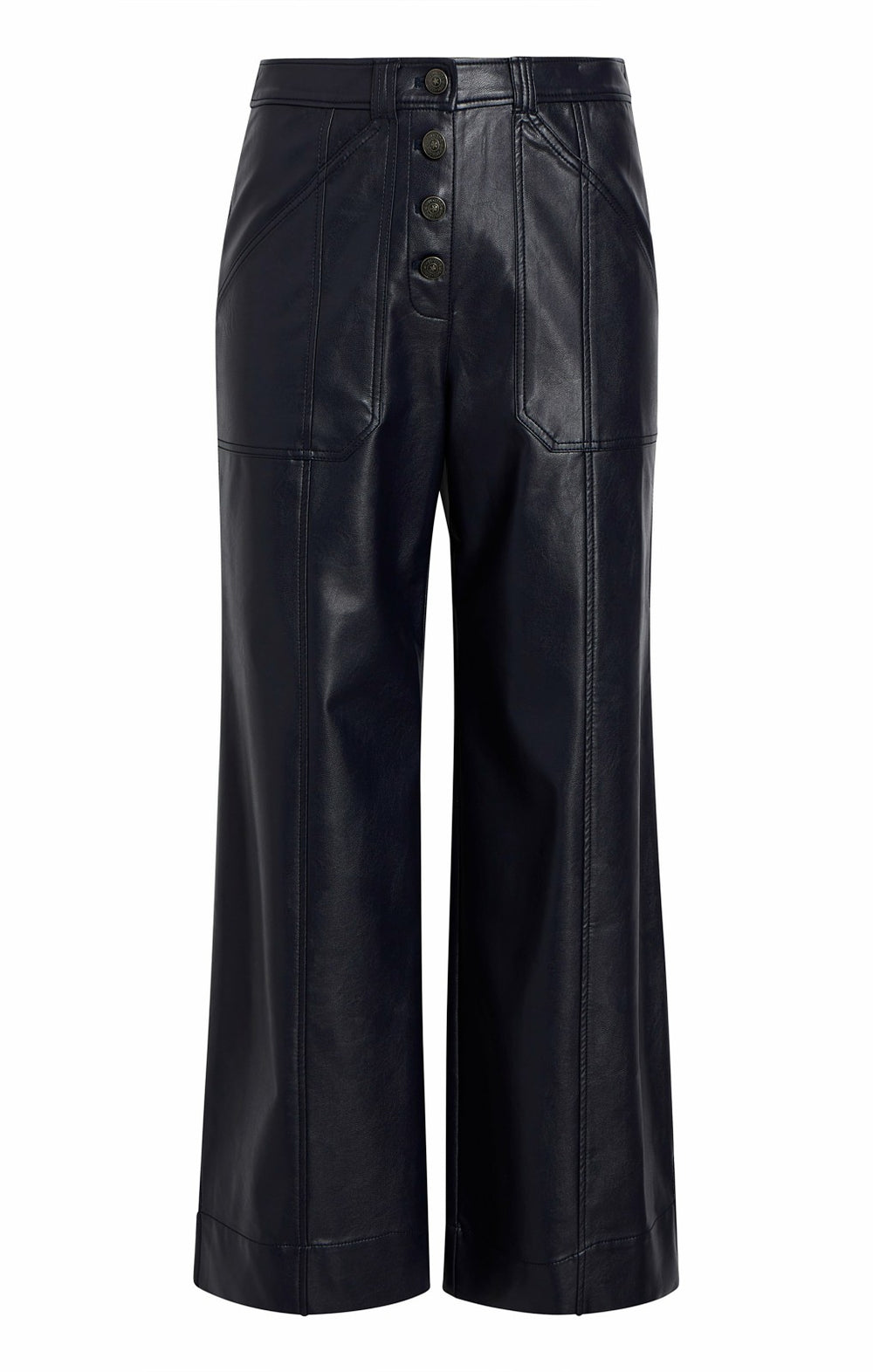 Women Vegan Leather Benji Pant Navy