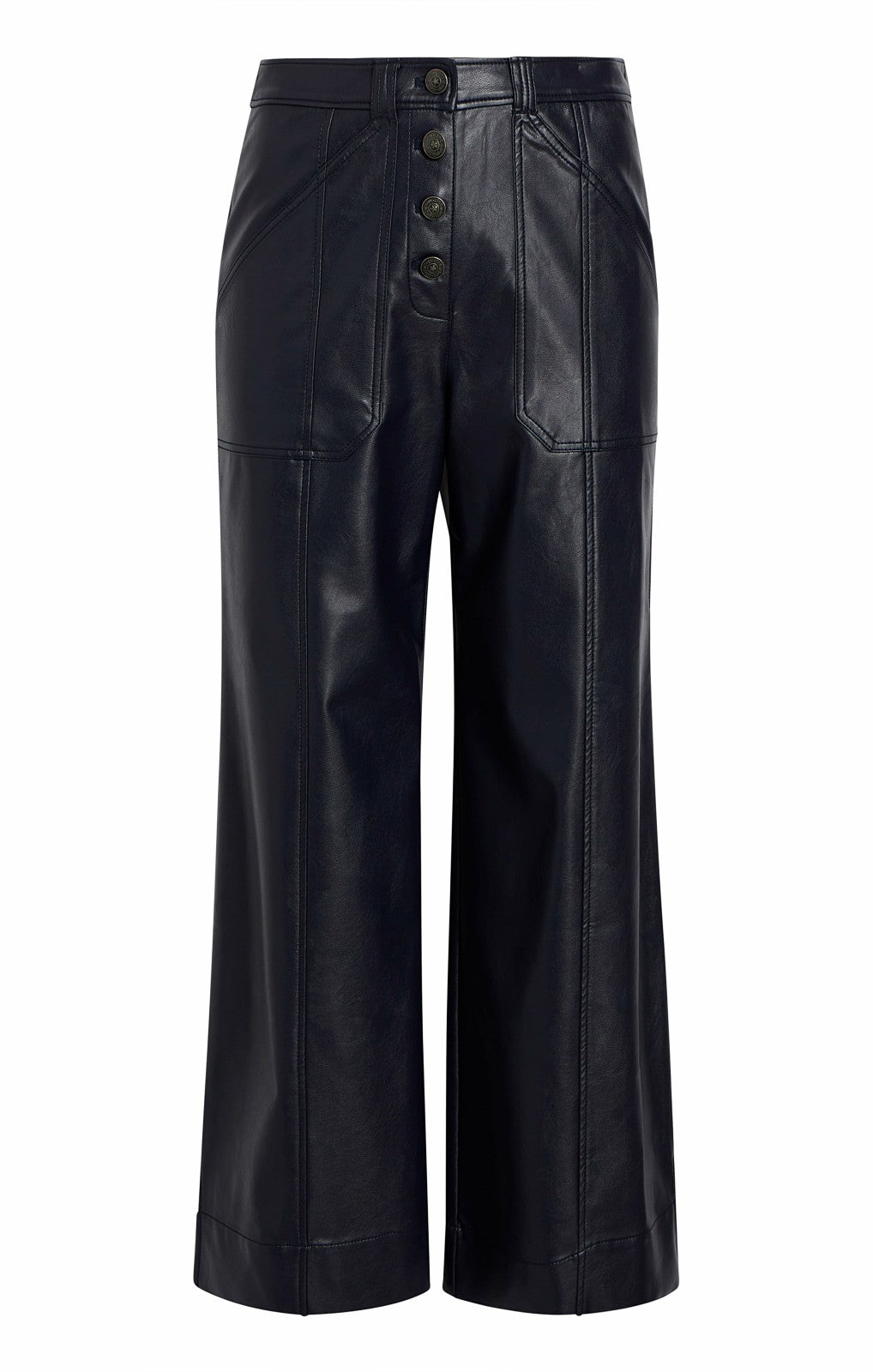 Women Vegan Leather Benji Pant Navy