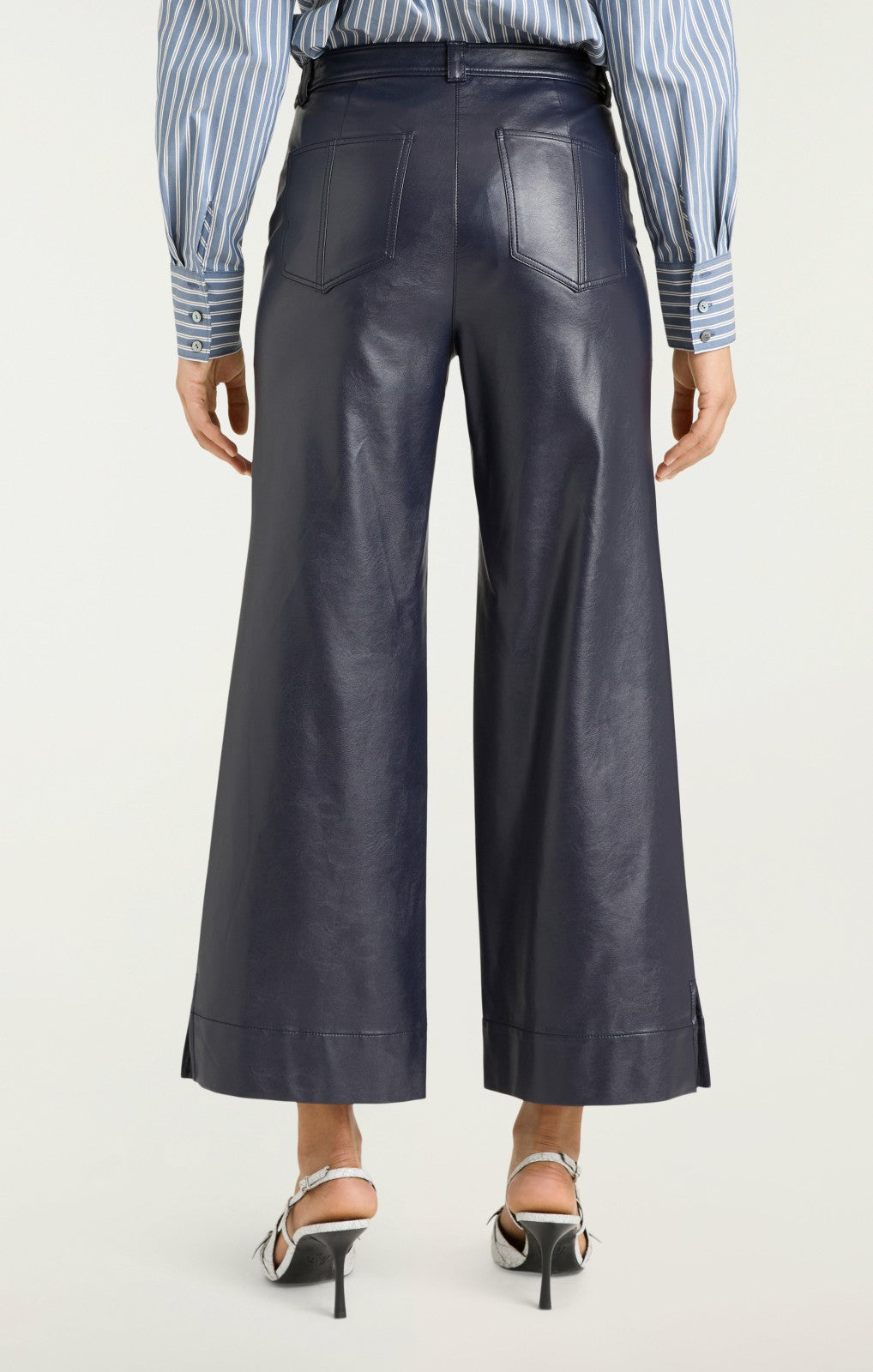 Women Vegan Leather Benji Pant Navy