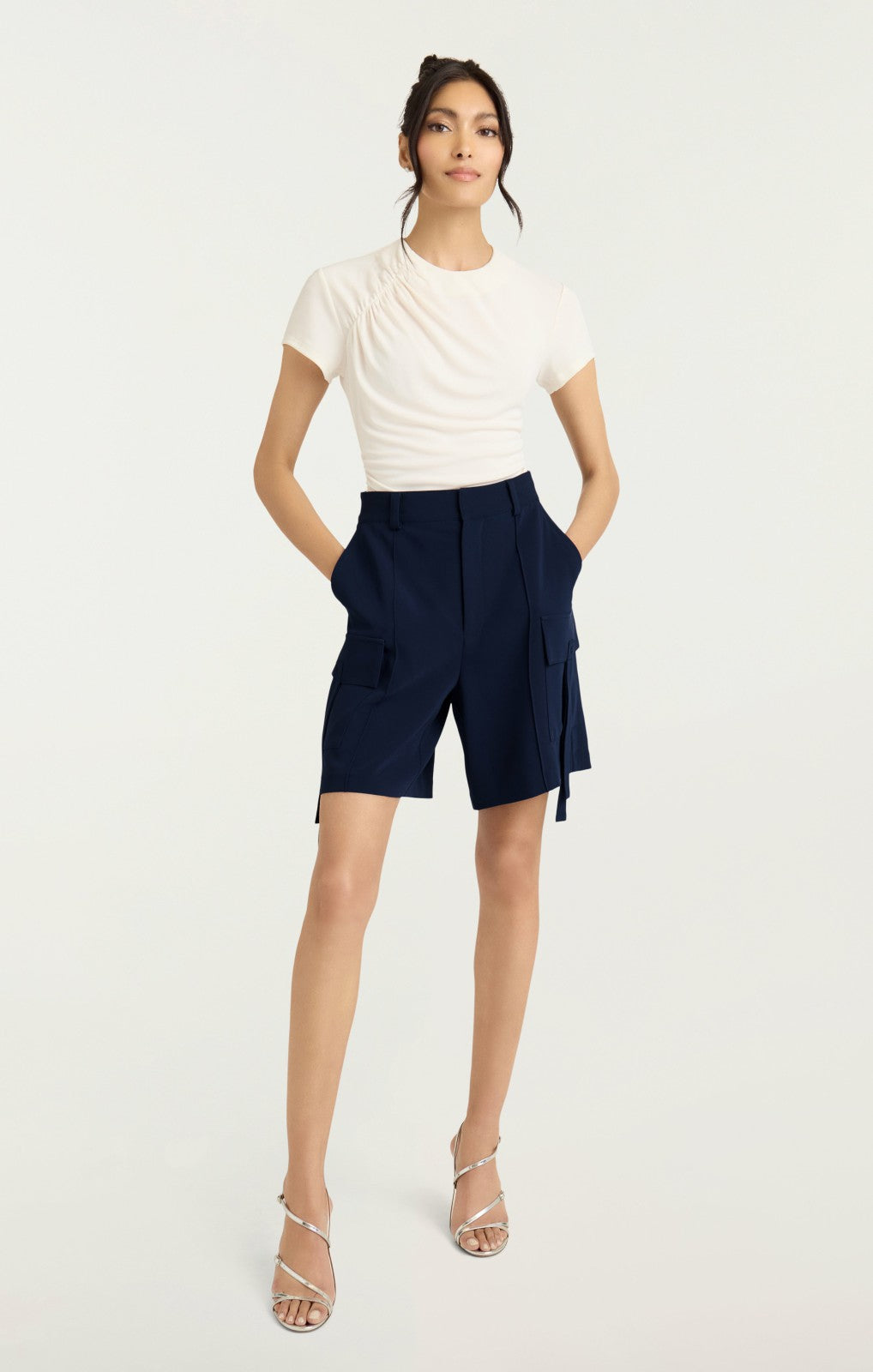Women Crepe Odilia Short Navy