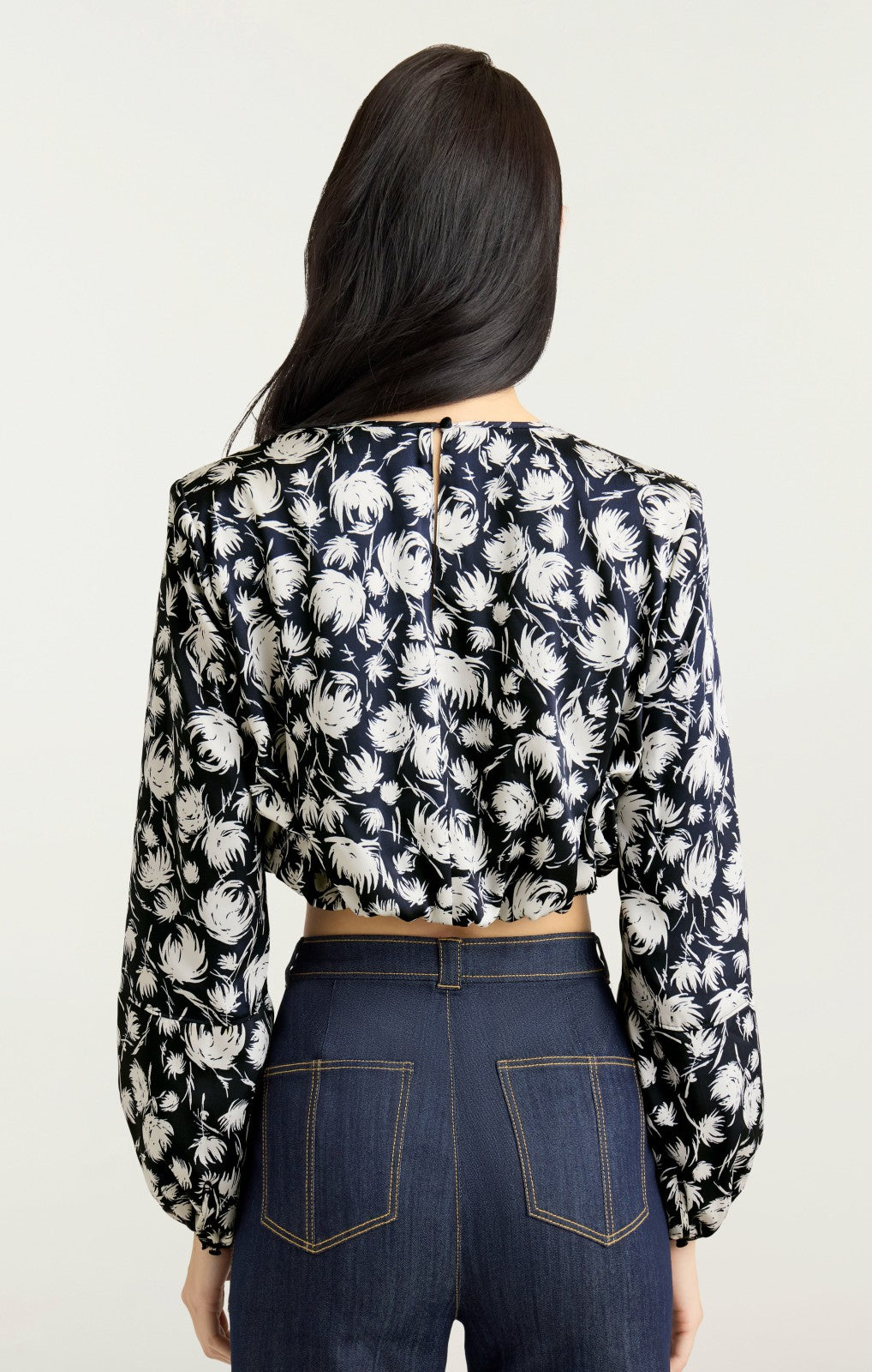 Women Graphic Floral Kamala Top Navy/Ivory