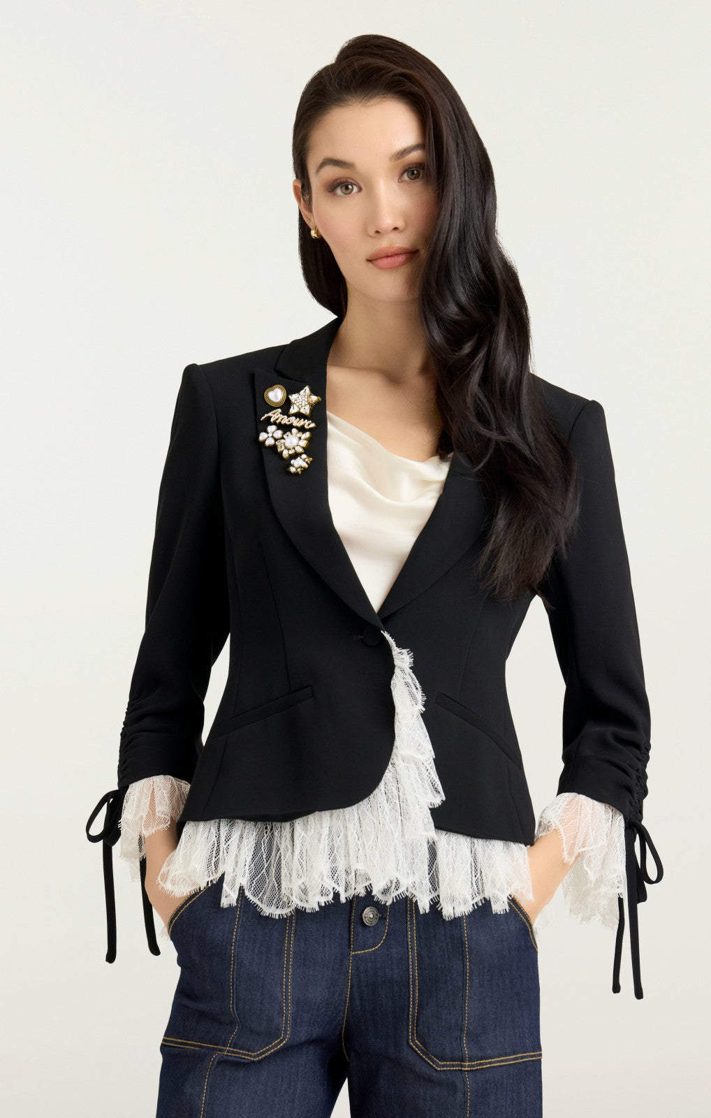 Women Le Petit Roxie Blazer Black/Ivory