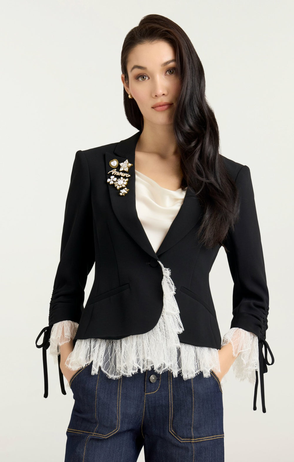 Women Le Petit Roxie Blazer Black/Ivory