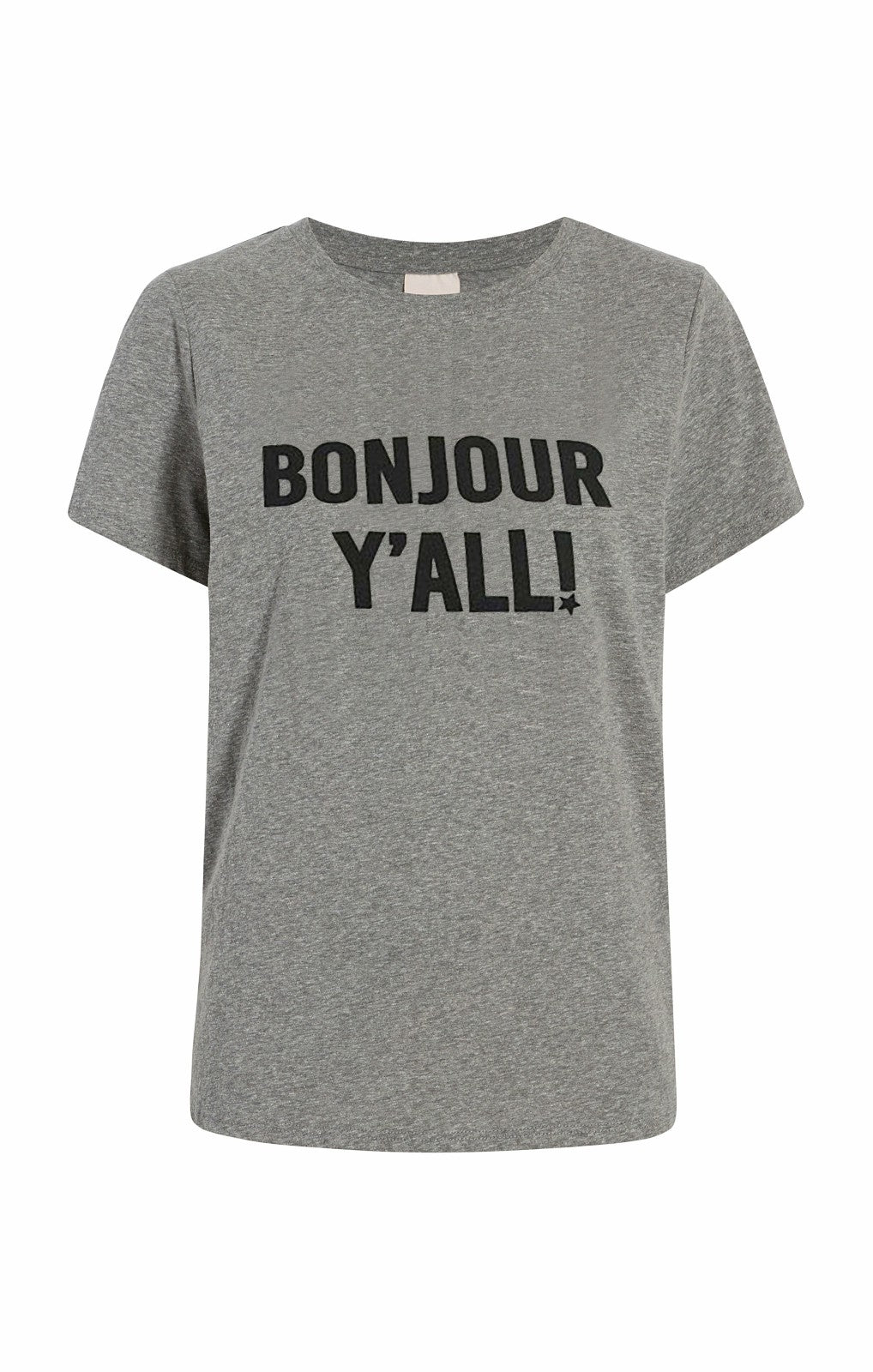 Women Bonjour Y'all Tee Heather Grey/Black