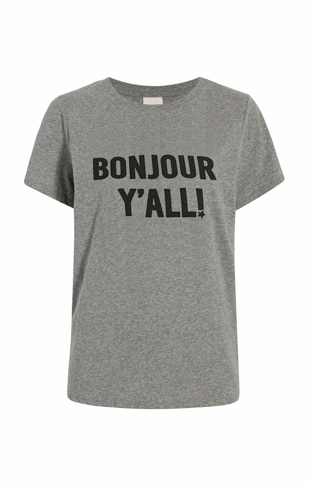 Women Bonjour Y'all Tee Heather Grey/Black