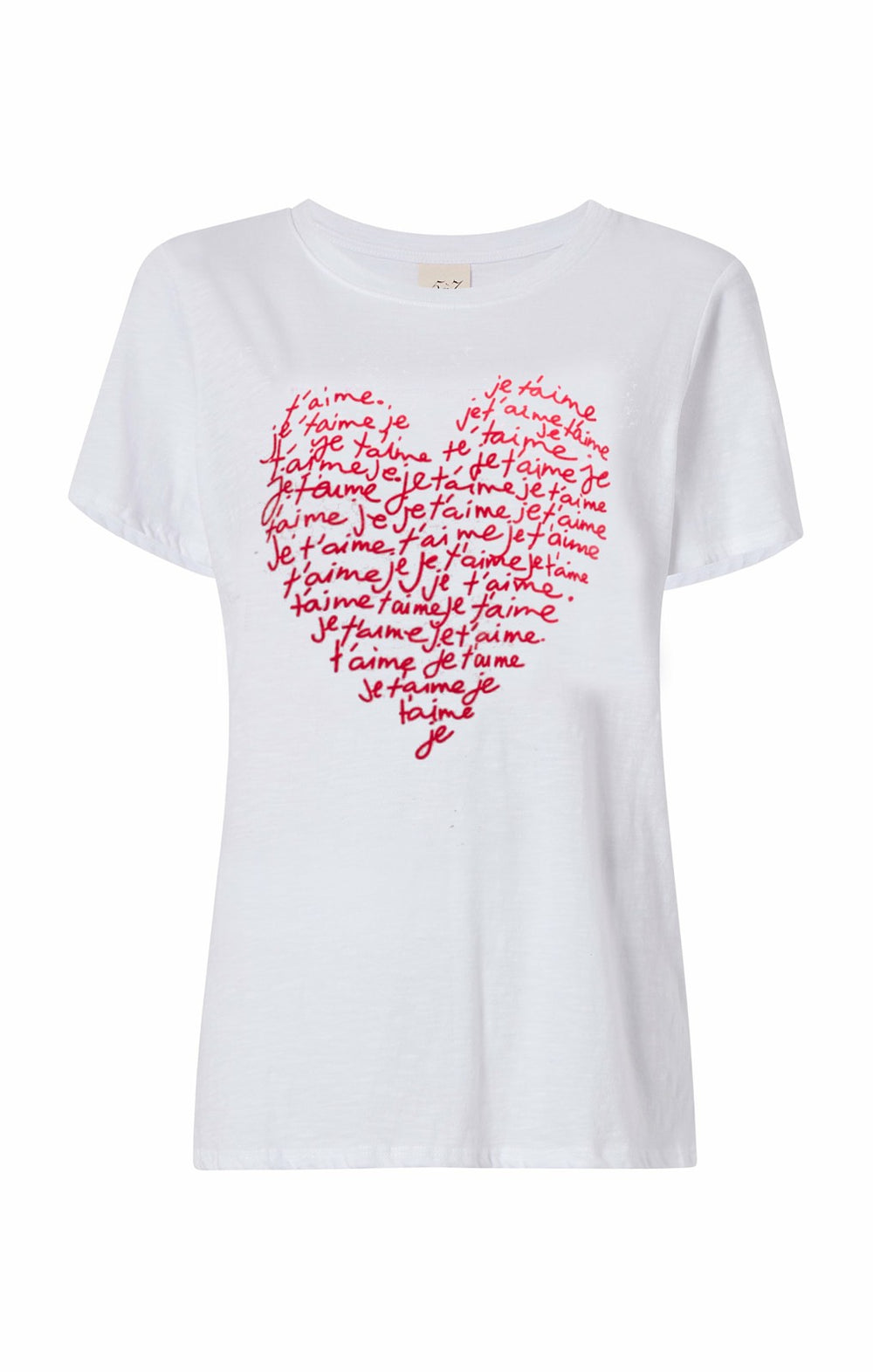 Women Je T'aime Heart Tee White/Red