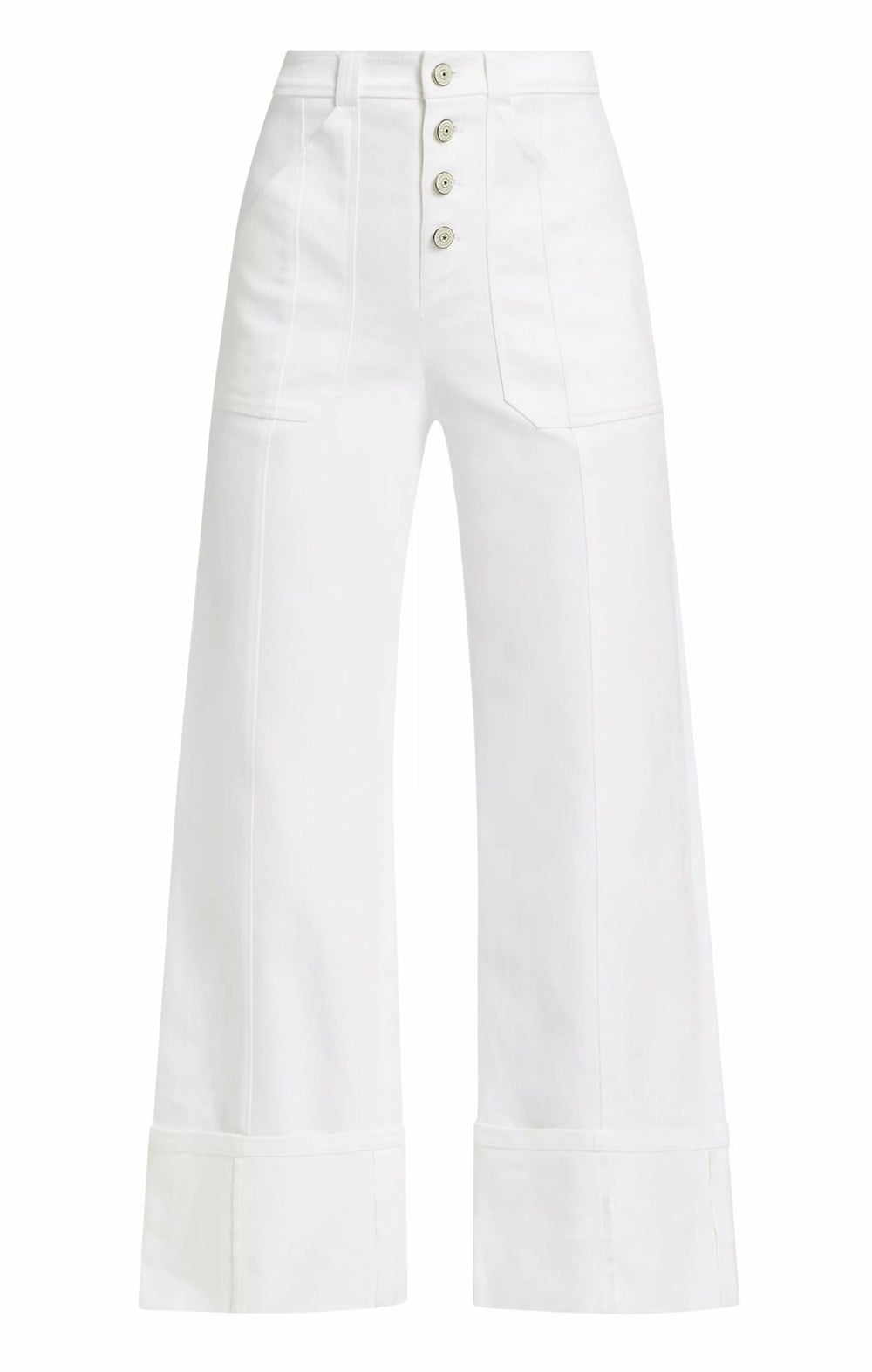 Women Cuffed Benji Pant White