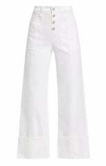 Women Cuffed Benji Pant White