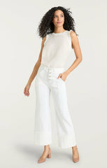 Women Cuffed Benji Pant White