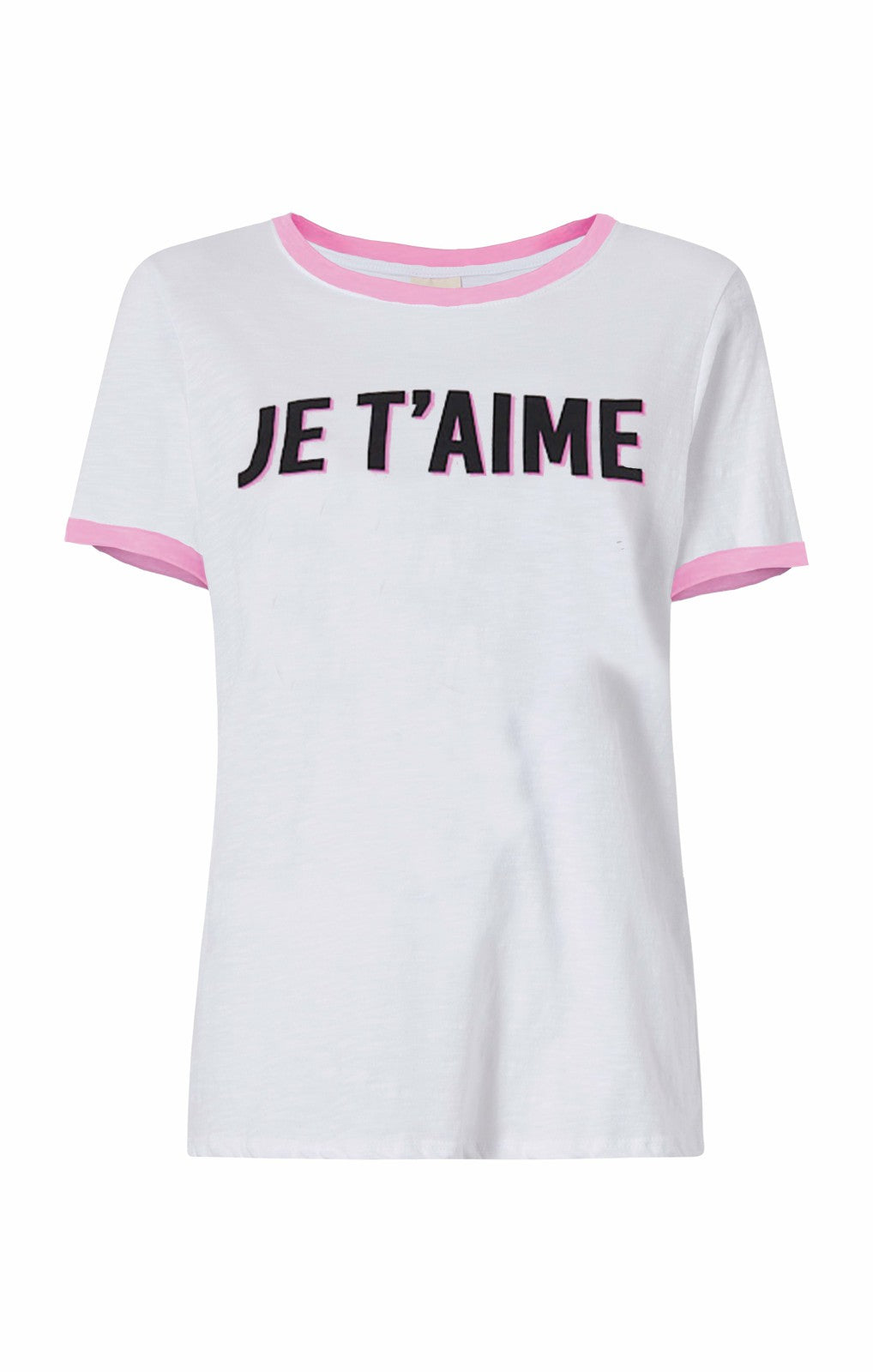 Women Two Tone Je T'aime Tee White/Carnation