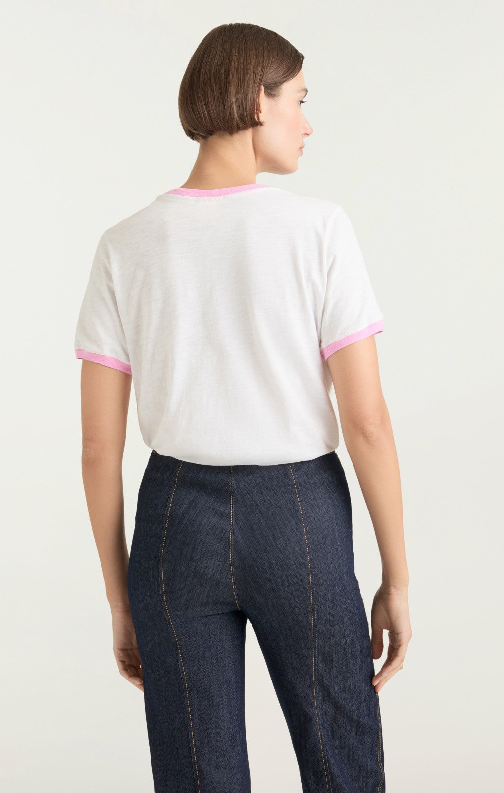 Women Two Tone Je T'aime Tee White/Carnation