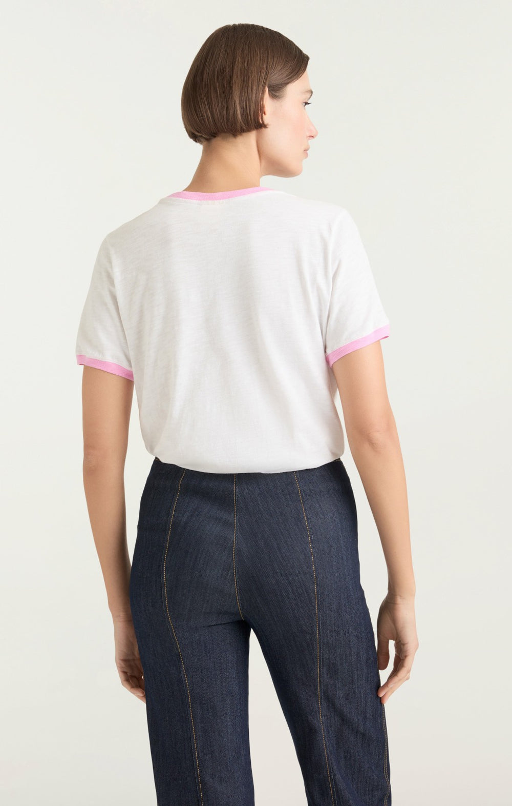 Women Two Tone Je T'aime Tee White/Carnation