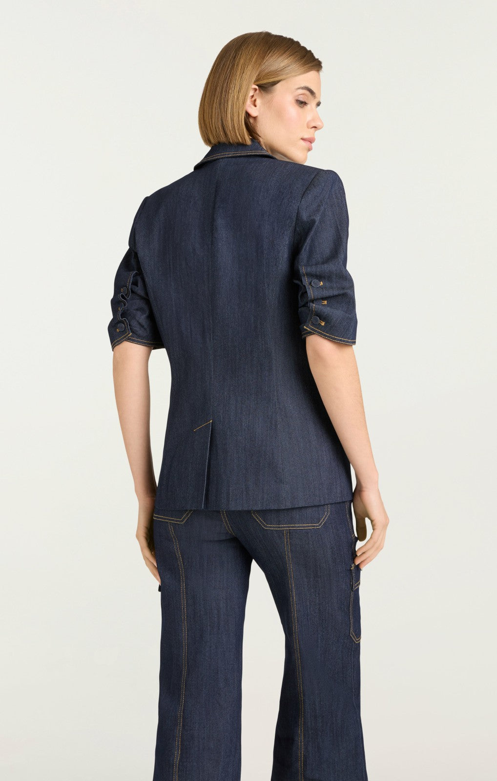 Women Denim Short Sleeve Khloe Blazer Indigo