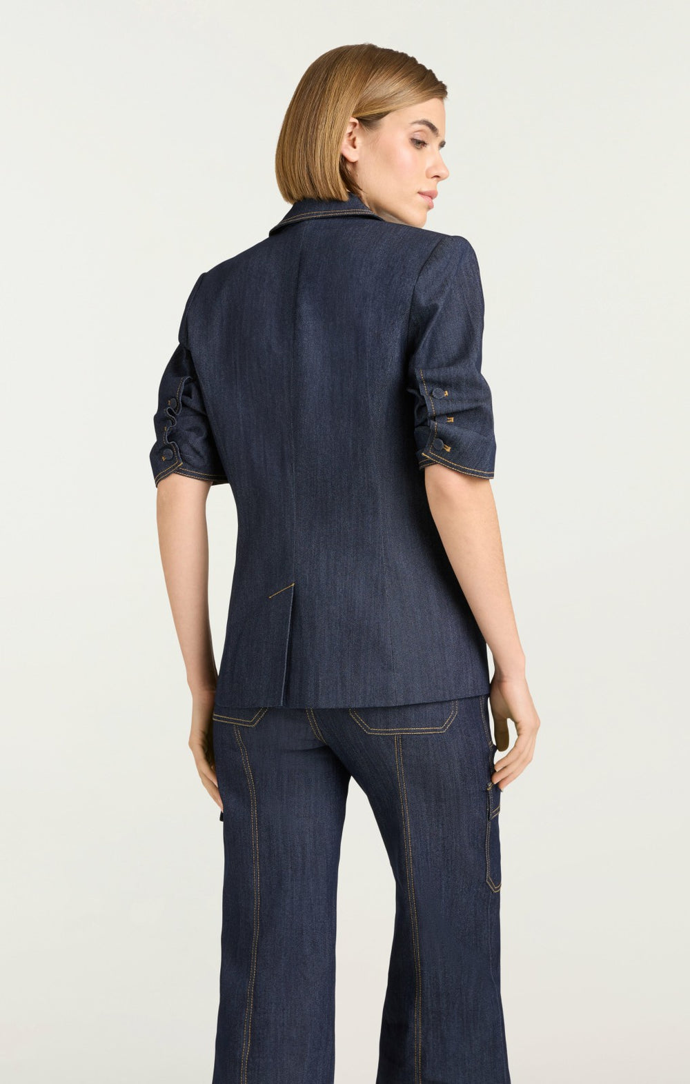 Women Denim Short Sleeve Khloe Blazer Indigo