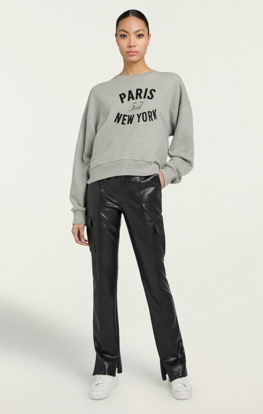 Women Paris New York Brandy Pullover Heather Grey/Black