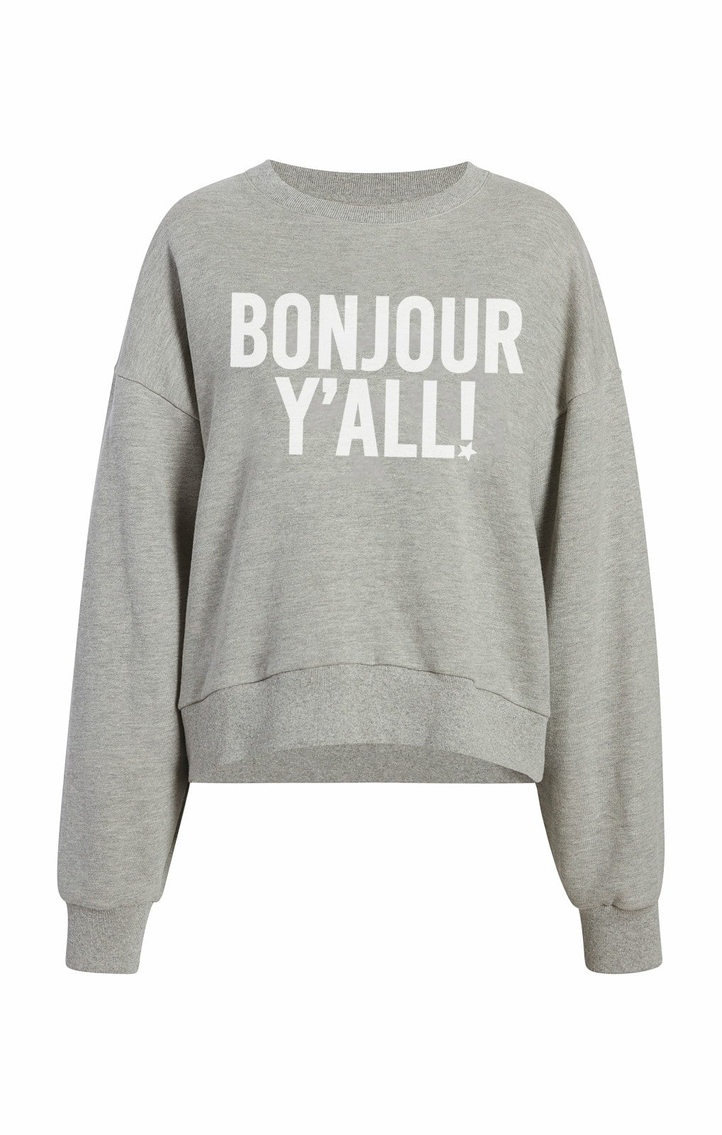 Women Bonjour Y'all Brandy Pullover Heather Grey/White