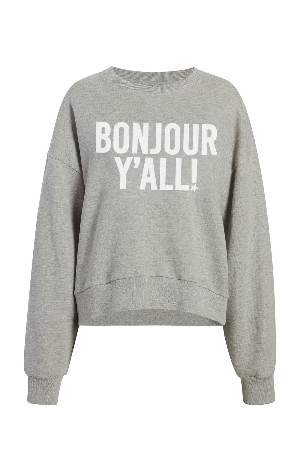 Women Bonjour Y'all Brandy Pullover Heather Grey/White