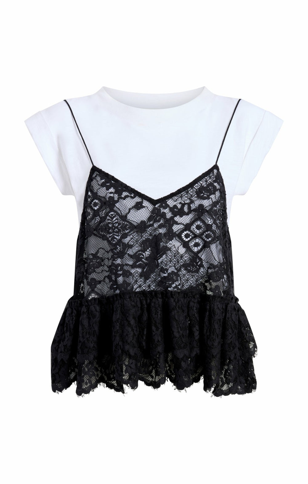 Women Lace Samantha Top White/Black