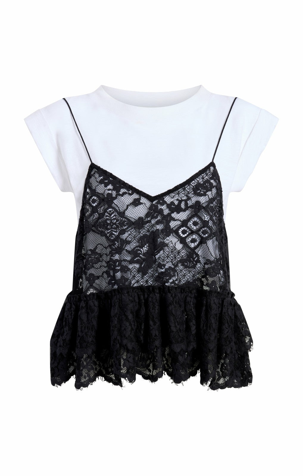 Women Lace Samantha Top White/Black