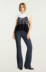 Women Lace Samantha Top White/Black