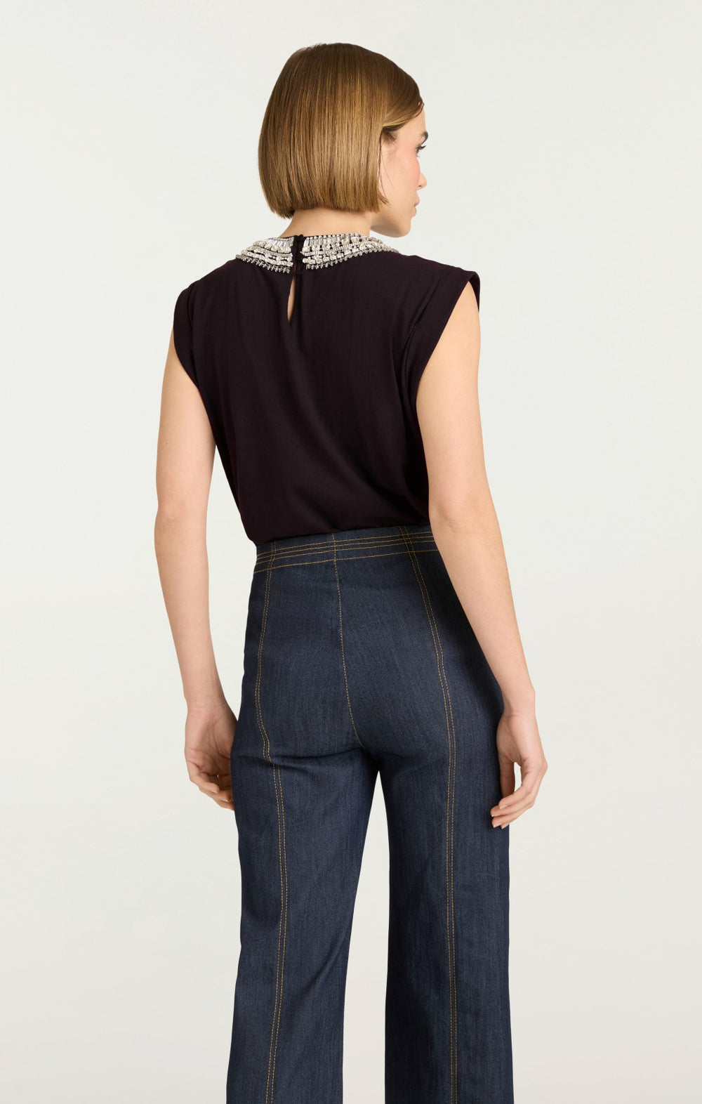 Women Layered Necklace Bella Tee Black