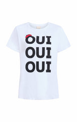 Women Oui Oui Oui Shrunken Tee White/Black