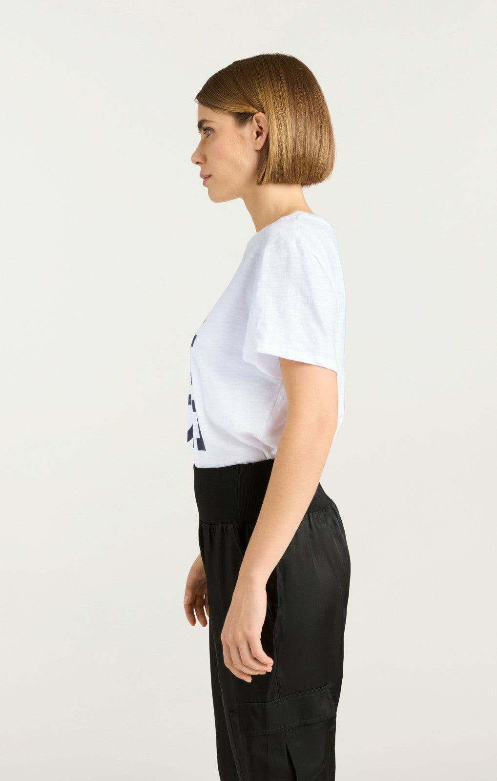 Women Oui Oui Oui Shrunken Tee White/Black