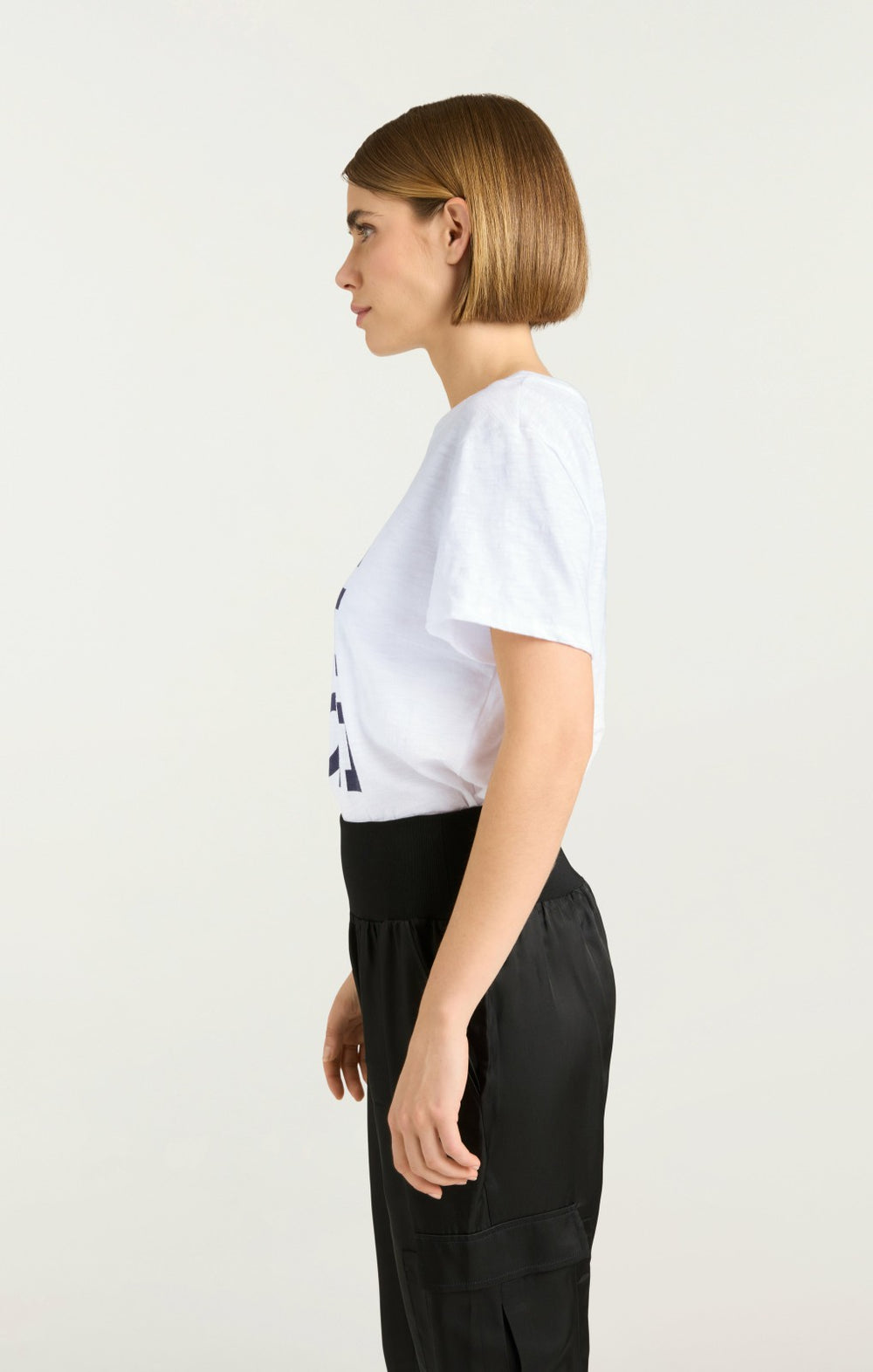 Women Oui Oui Oui Shrunken Tee White/Black