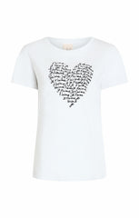Women Je T'aime Heart Tee White/Black
