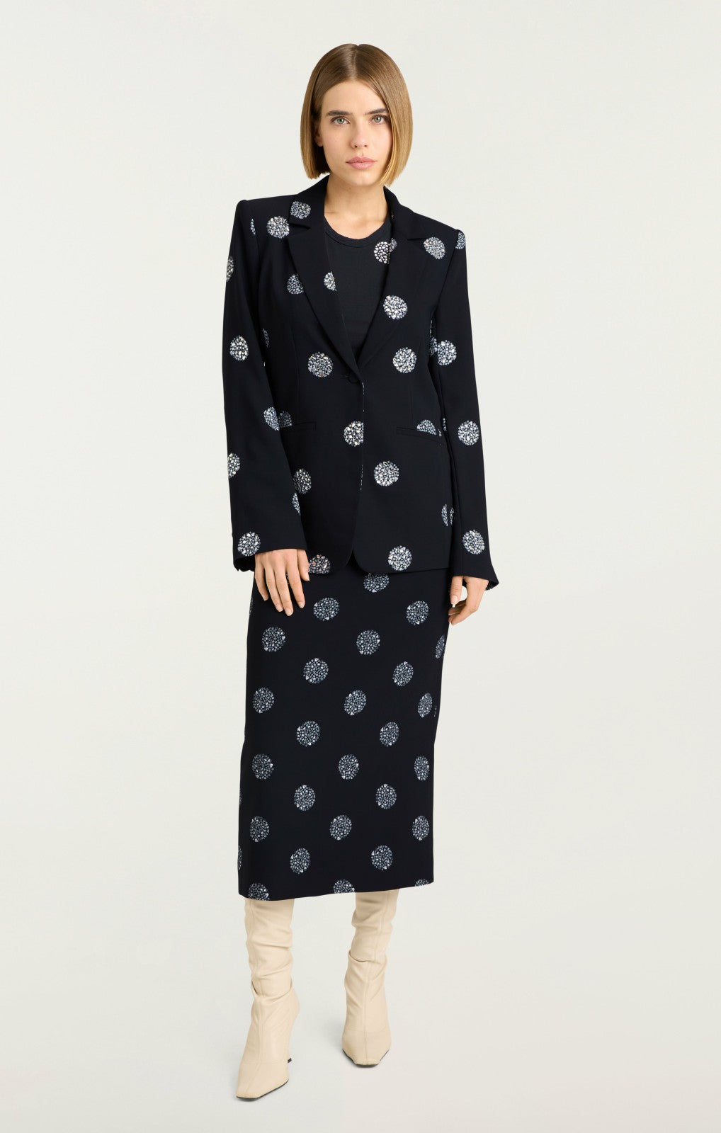 Women Crystal Dot Karlie Blazer Black/Silver