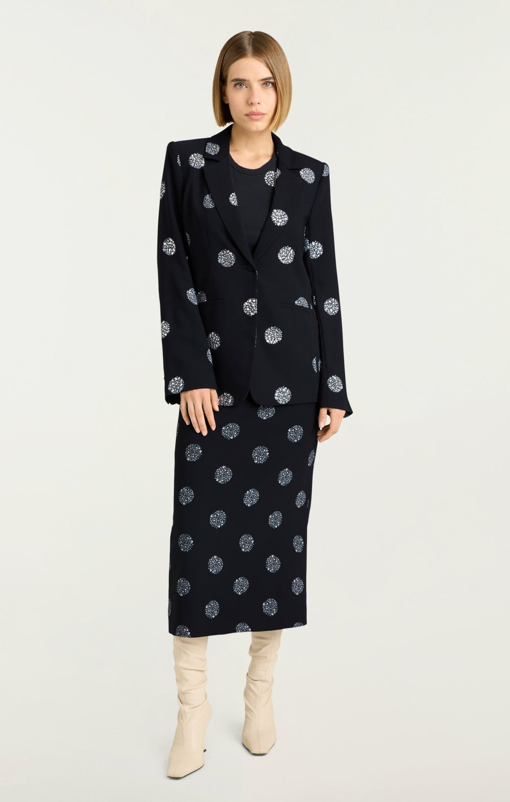 Women Crystal Dot Karlie Blazer Black/Silver