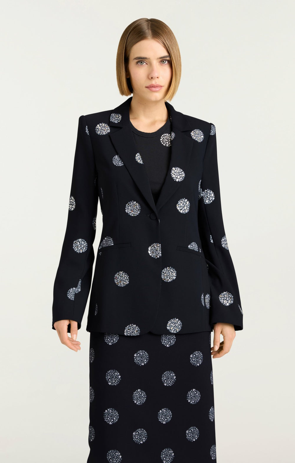 Women Crystal Dot Karlie Blazer Black/Silver